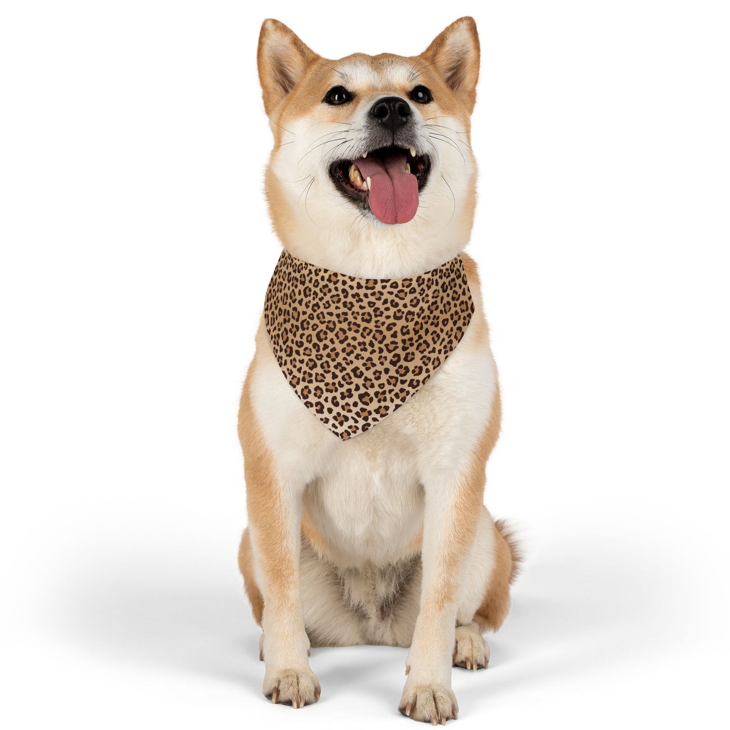 Leopard Print Pet Bandana Collar ๐