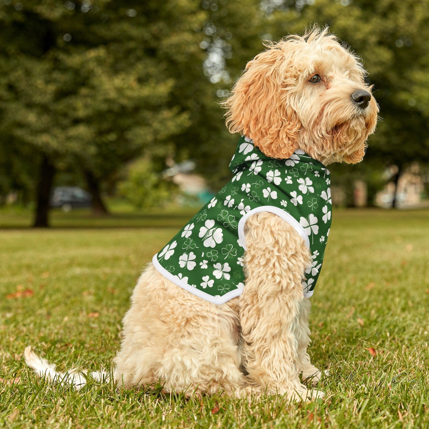 Lucky Pup Shamrock Pet Hoodie ๐