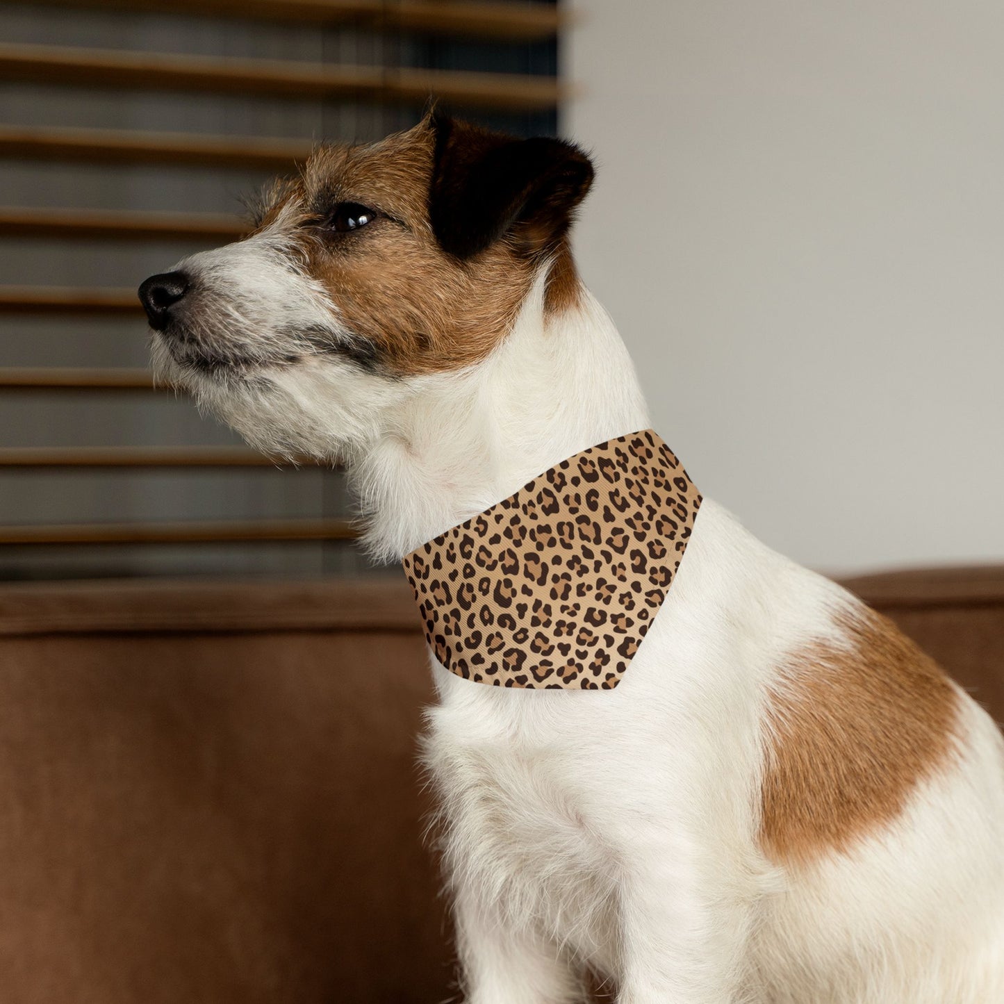 Leopard Print Pet Bandana Collar ๐