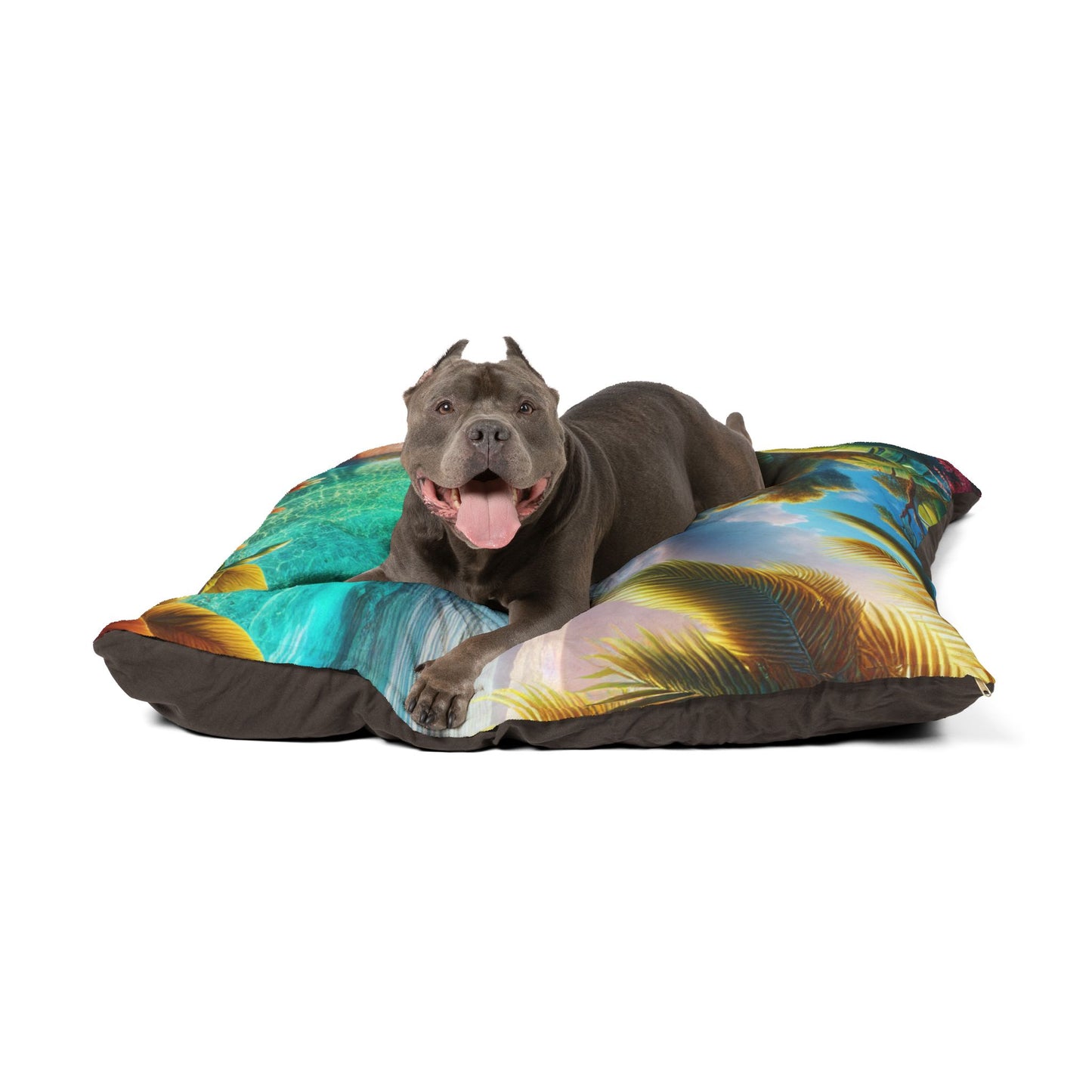 Dog Bed Tropical Oasis Soft Fleece Pet Bed