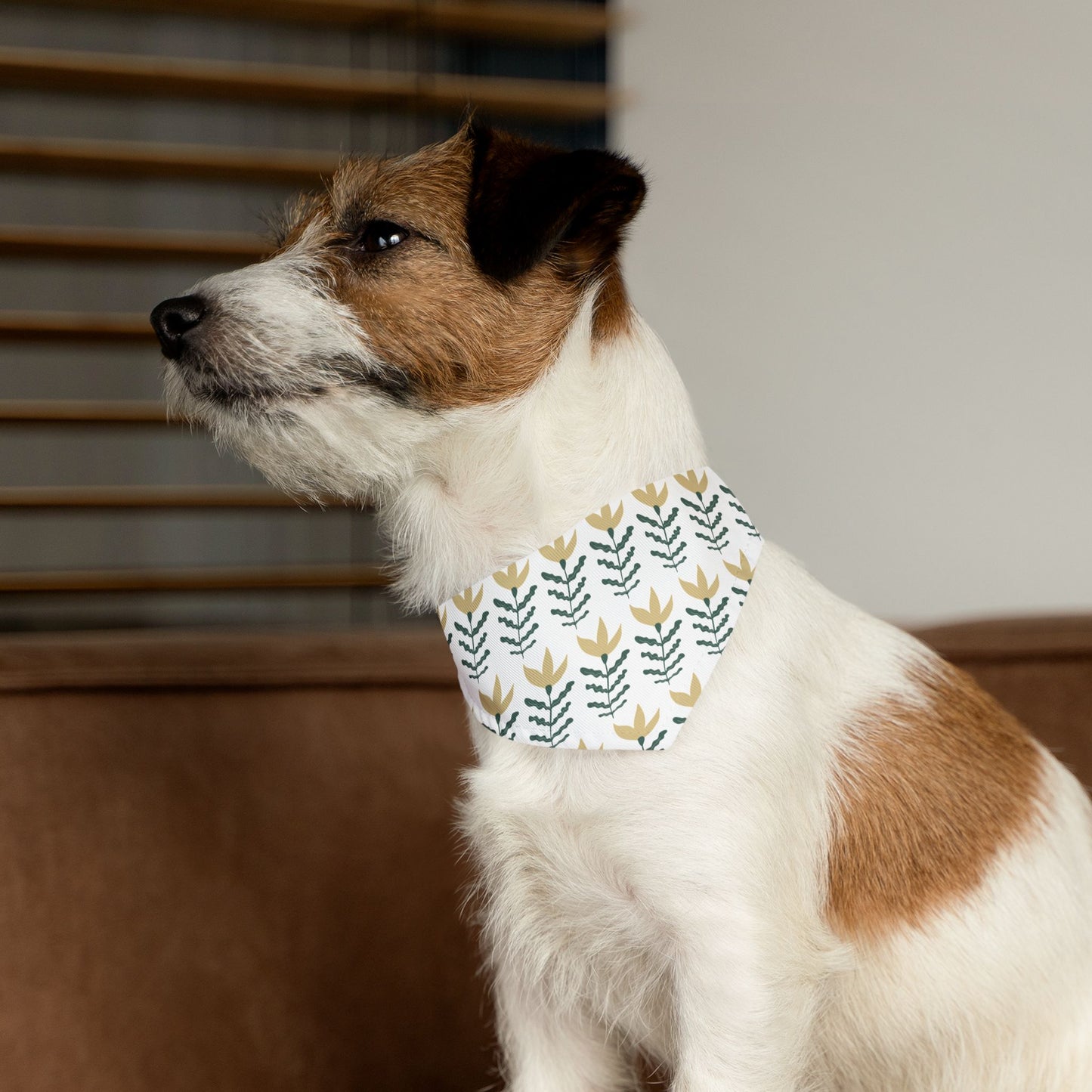 Gold and Vine Pet Bandana Collar