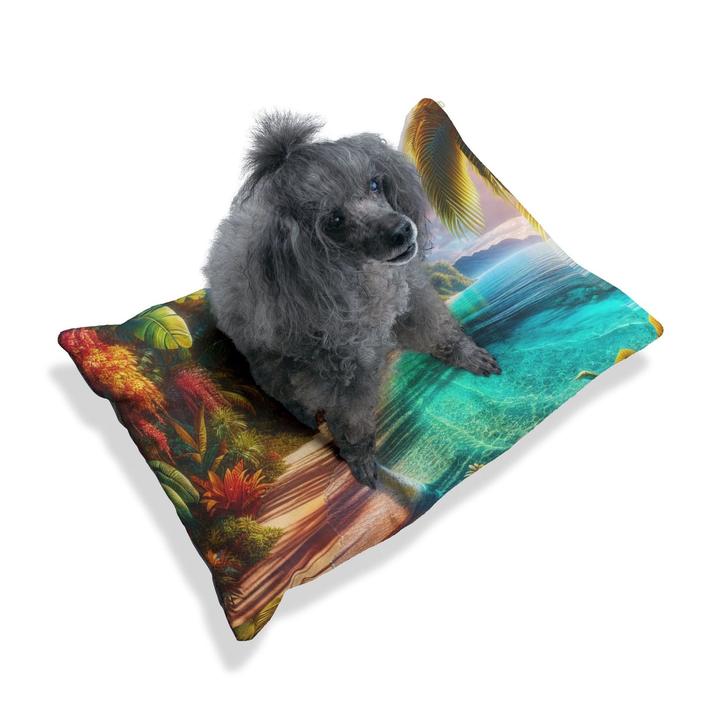 Dog Bed Tropical Oasis Soft Fleece Pet Bed