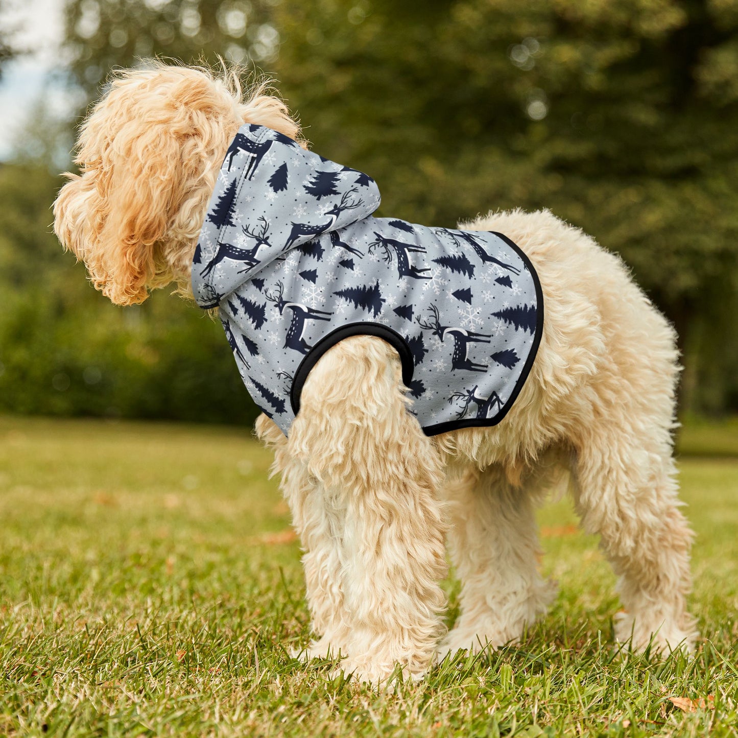 Winter Blue Reindeer Pet Hoodie 🦌