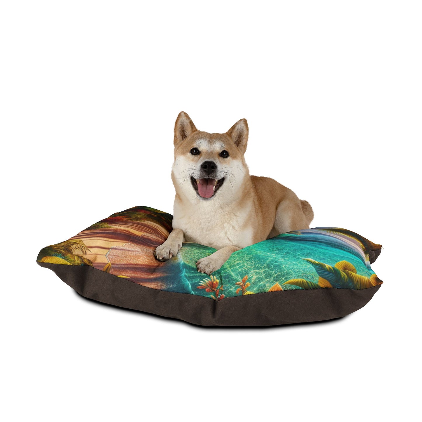 Dog Bed Tropical Oasis Soft Fleece Pet Bed