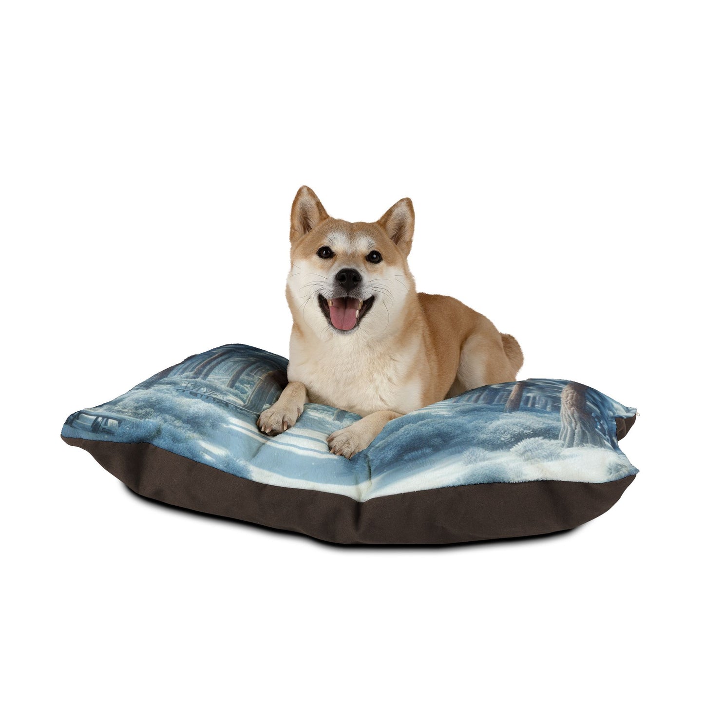 Snowy Forest Tranquil Pet Bed