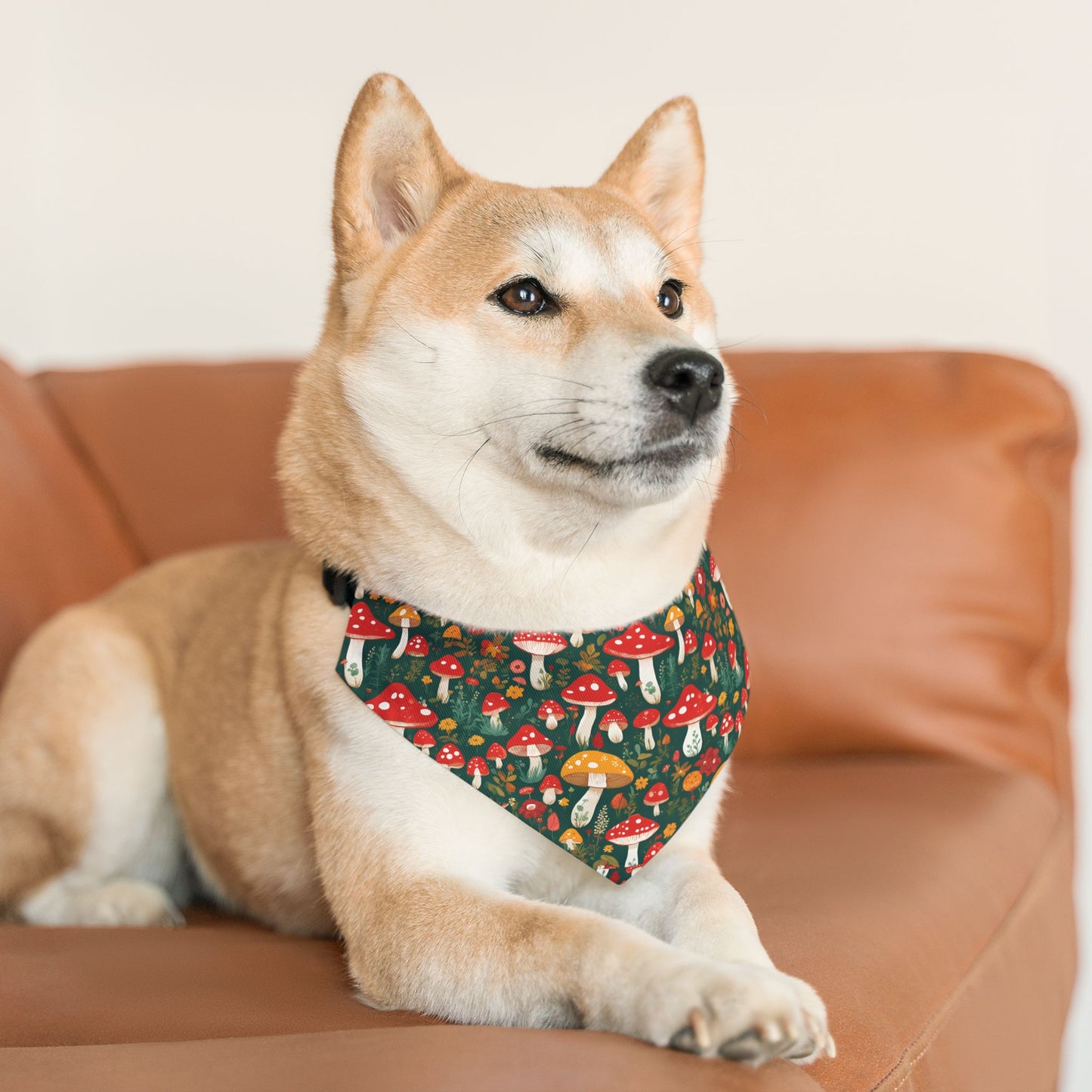 Mushroom Masterpiece Pet Bandana Collar 🍄